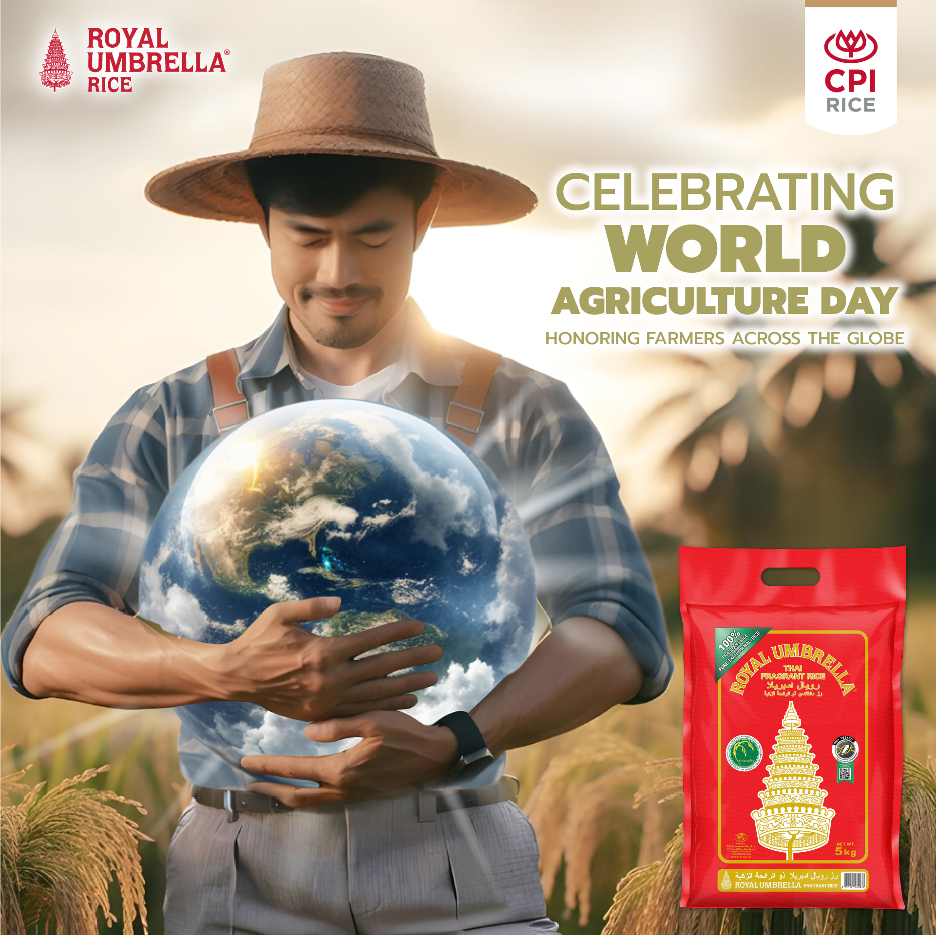A farmer holding earth with care refer to world agriculture day